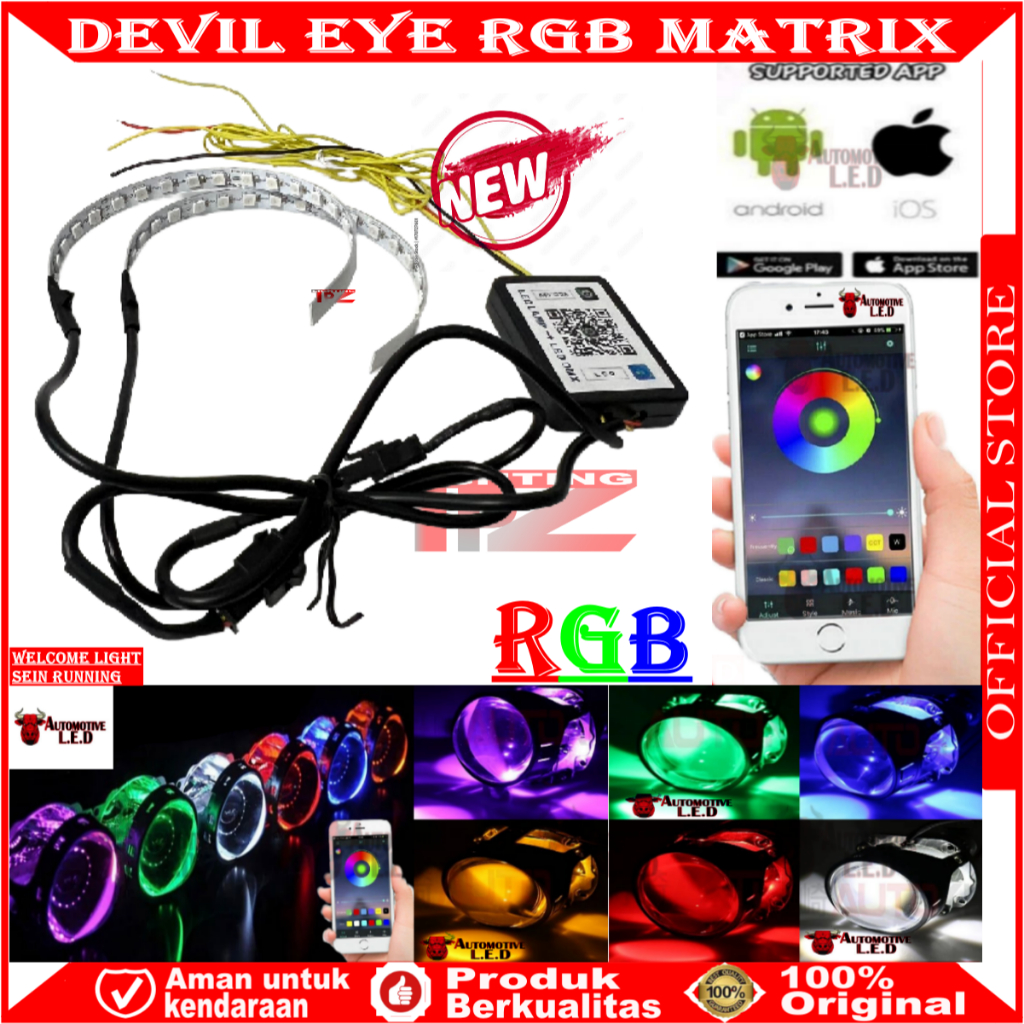 ORIGINAL LAMPU DEVIL 360 RGB BLUETOOTH MODUL CONTROLLER APPS BLUETOOTH SXC DEVIL LED