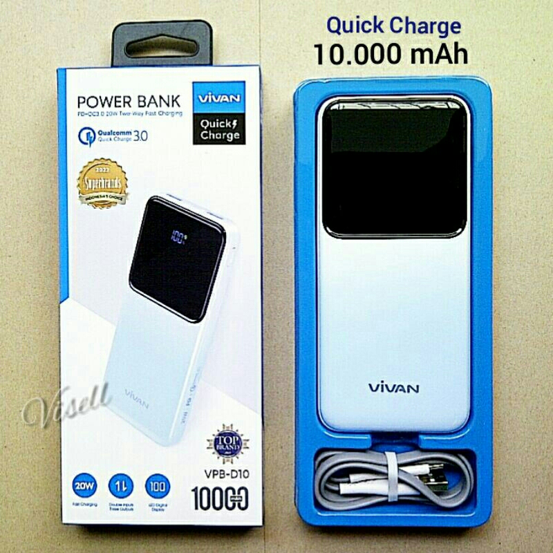 Power Bank VIVAN 10000 mAh