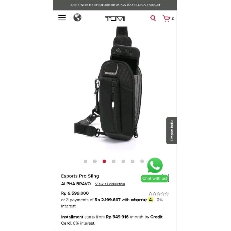 TUMI, ALPHA BRAVO, Esports Pro Sling, Sling Bag