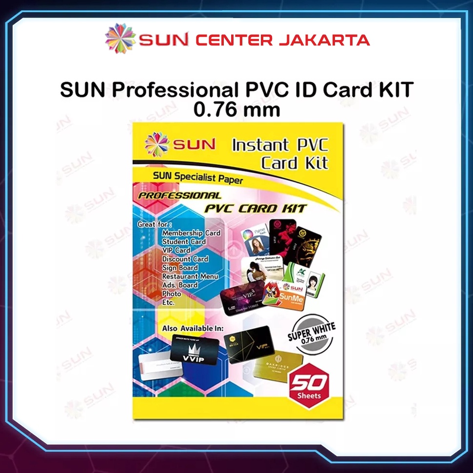 

KODE W33E Kertas PVC ID Card PREMIUM SUN PVC ID Card 76 96 Super White Isi 5 Lembar 5 Card