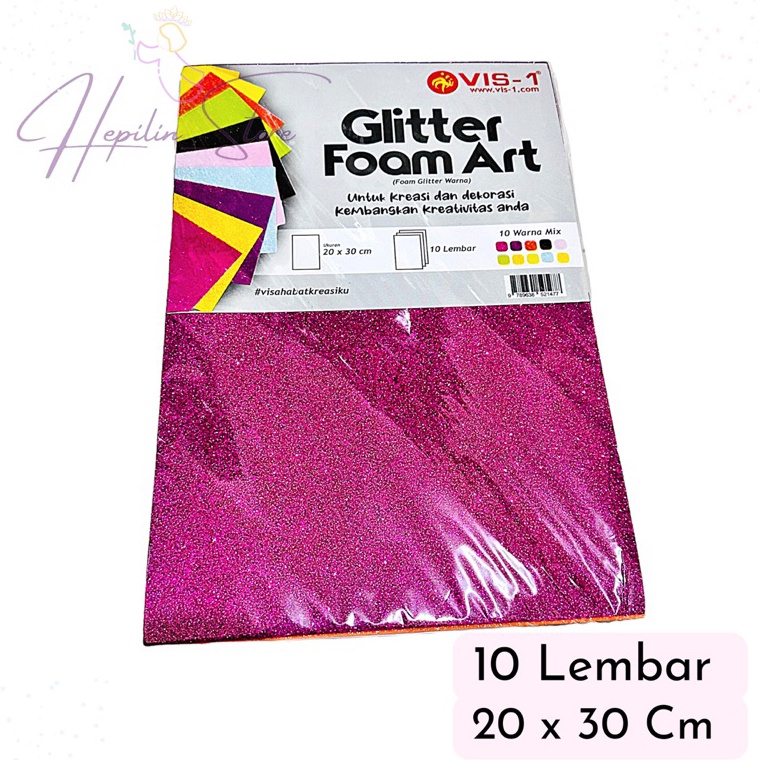 

KODE Y84Q Glitter Foam Art 1 Pack isi 1 Lembar Warna Warni VIS1 Eva Foam Art DIY Foam Art 1 Warna