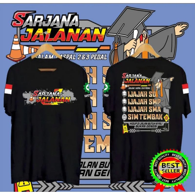KAOS SARJANA JALANAN, IJASAH SD, IJASAH SMP, IJASAH SMA, SIM NEMBAX  - TSHIRT DISTRO VIRAL