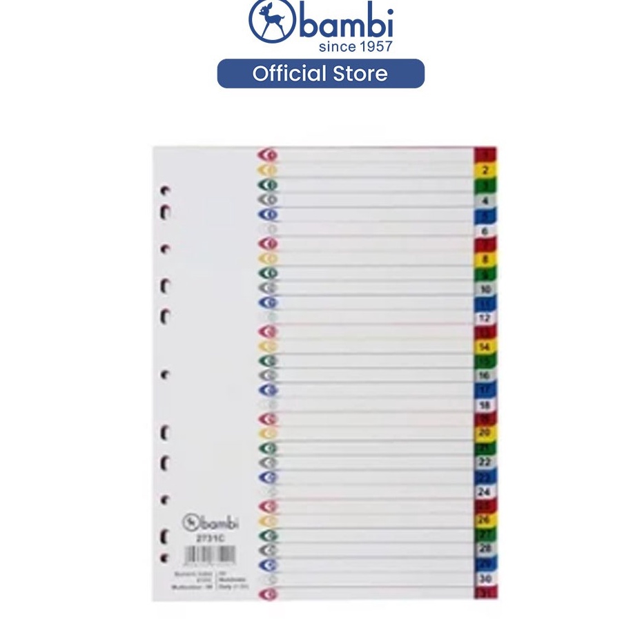 

Kualitas Terupdate Isi Binder A4 Divider indexes Numeric Index 131 Daily with Multiholes Colour Rigid PVC kode 2731C