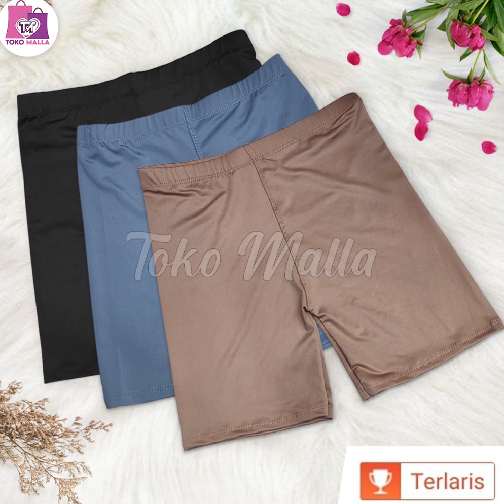 Makin laris Celana Dalaman Ketat Sport Stretch Short Pants Legging Wanita Polos Pendek Lejing Peremp