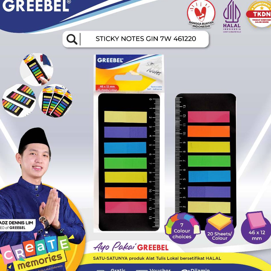 

Murah Untung GREEBEL STICKY NOTES GIN 7W 46122 KOTAK Memo Pad NoteDIY PlannerKertas Bentuk Warna warni