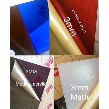 

Borong Meriah Acrylic akrilik lembaran 3mmpotongan warna transparan ukuran A4mikakaca 21x3cm