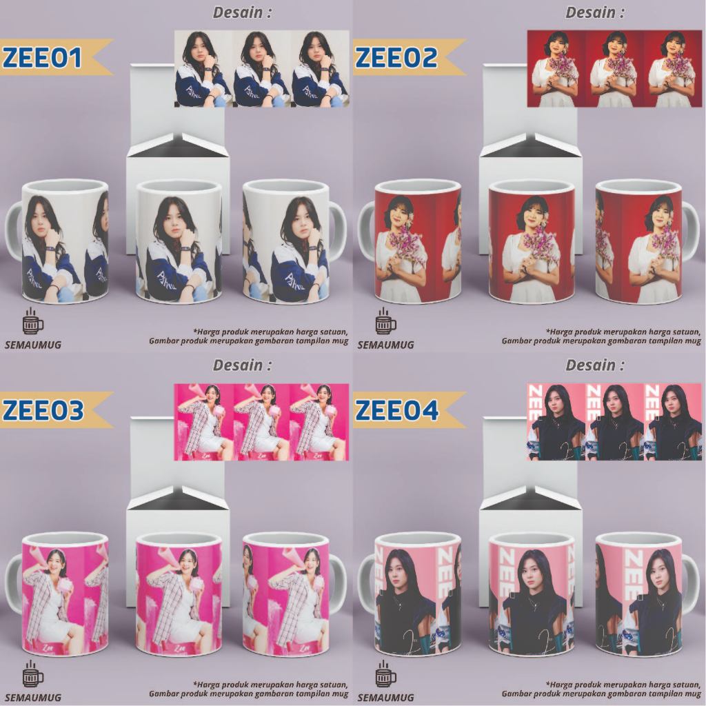 MUG ZEE JKT48 KADO HADIAH IDOL HAMPERS GELAS CANGKIR  PRINT CUSTOM SEMAUMUG
