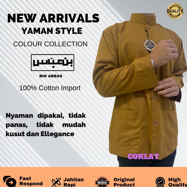 First Order  Bajukemeja Koko Yamani Habaibhadramaut bin abbas jumbo Coklat