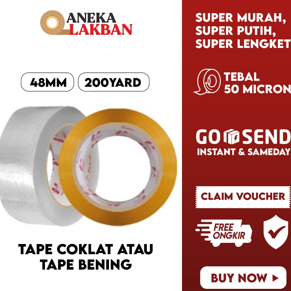 

Dijamin Ada HORICI LAKBAN OPP BENING COKLAT 2 INCH 48MM x 2 Yard ISOLASI BENING COKLAT TERMURAH