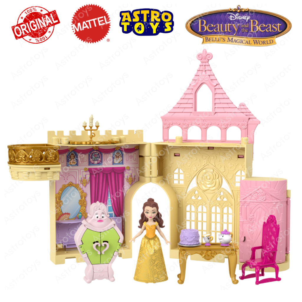 Disney Mattel Princess Belle Castle Storytime Stacker Doll Original HLW92 - Mainan Anak Perempuan Is