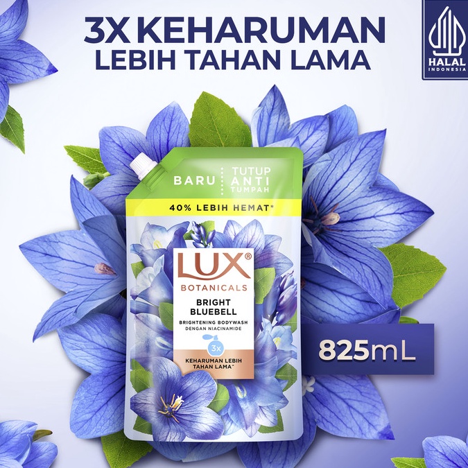 Stok terbaru Lux BOTANICALS Sabun Mandi Cair Bright Bluebell 825 mL