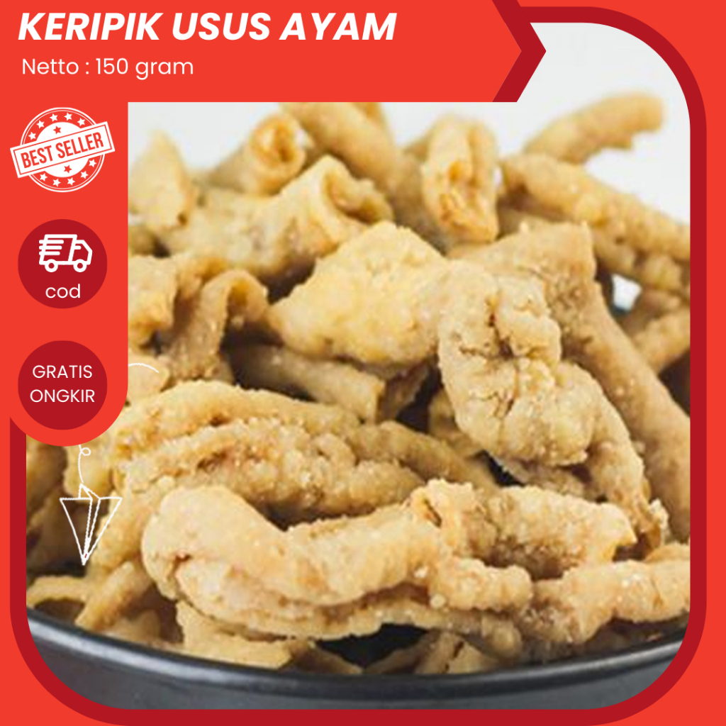 

Snack Cemilan Keripik Usus/Kripik Usus Original crispy