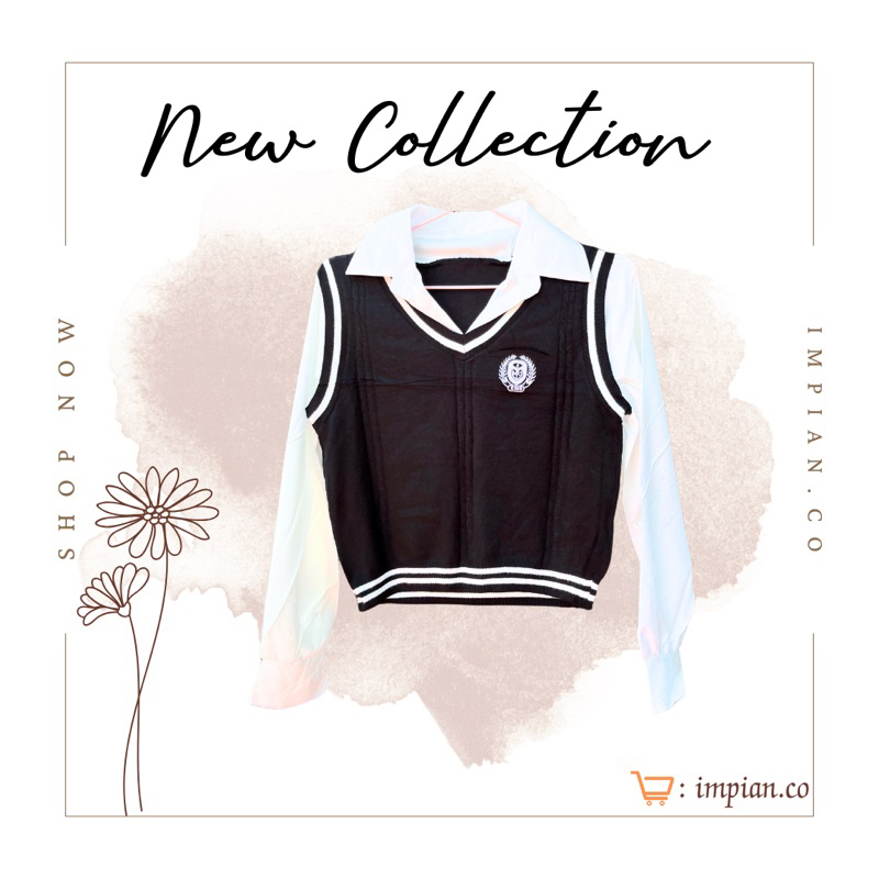 BLOUSE IMPORT KNIT KOREAN SCHOOL UNIFORM