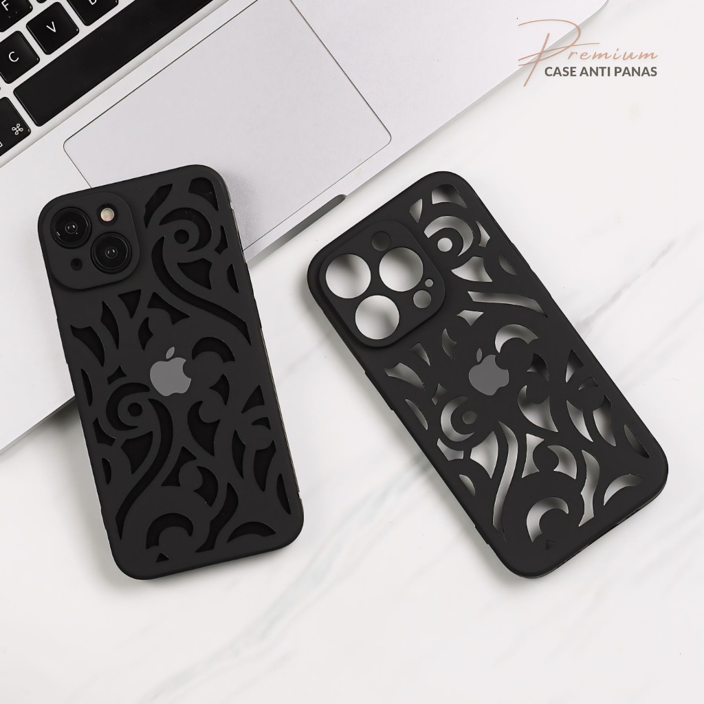 Iphone Case Anti Panas Premium Full Cover Batik || Case Iphone 13 12 11 14 Pro Max Cooling Silicone
