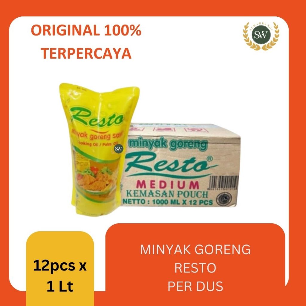 

Resto 1 LT - Minyak Goreng - PER DUS - Isi 12 Pouch
