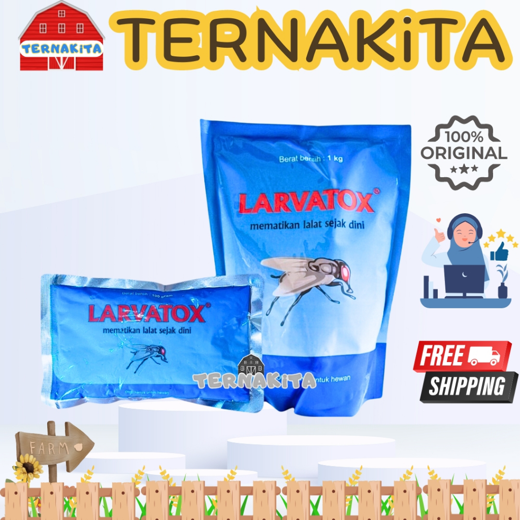 LARVATOX 1 kg - Obat Anti Lalat Ayam Sapi Kambing Domba Unggas Hewan Pembasmi Lalat