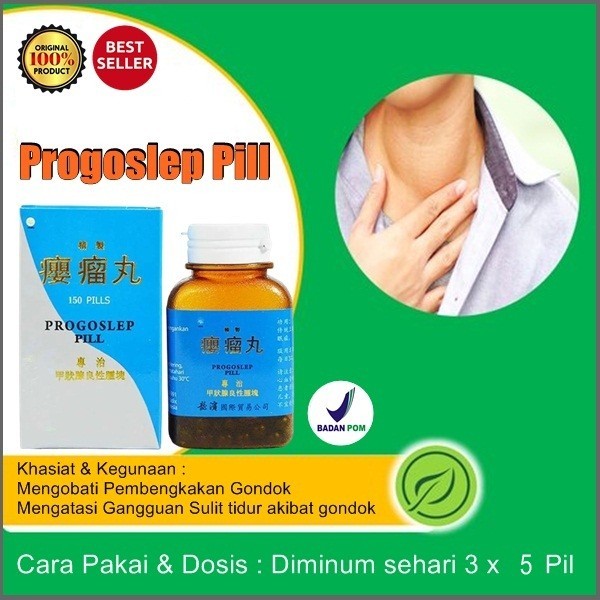 Progoslep pill obat gondok di leher bengkak herbal alami ampuh BPOM