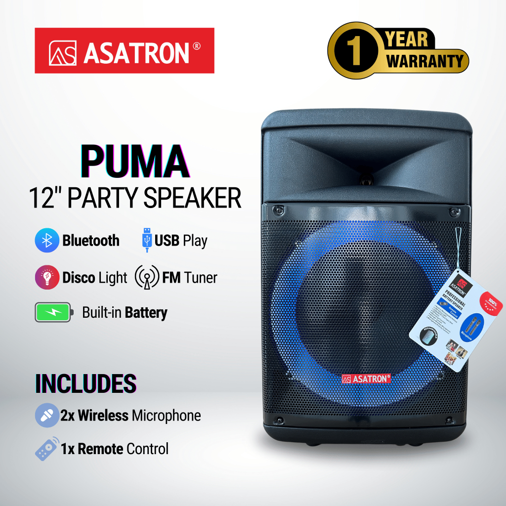 Asatron Puma 12 Inch Bluetooth Party Speaker