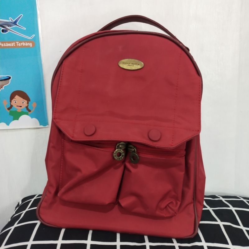 Tas Ransel Maroon Sophie Martin Preloved Murah