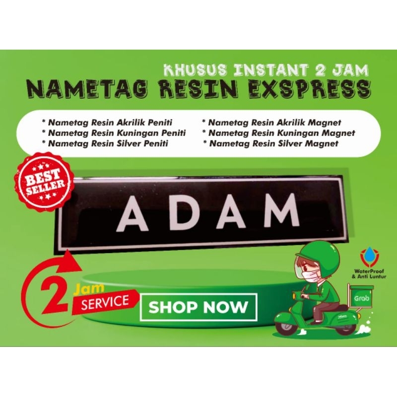 

NAMETAG Resin EXSPRESS 2 Jam LANGSUNG KIRIM