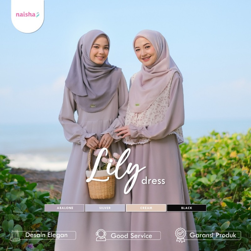 lily dress naisha official | lily dress premium | korean dress | dress hangout | dress estetik | ove