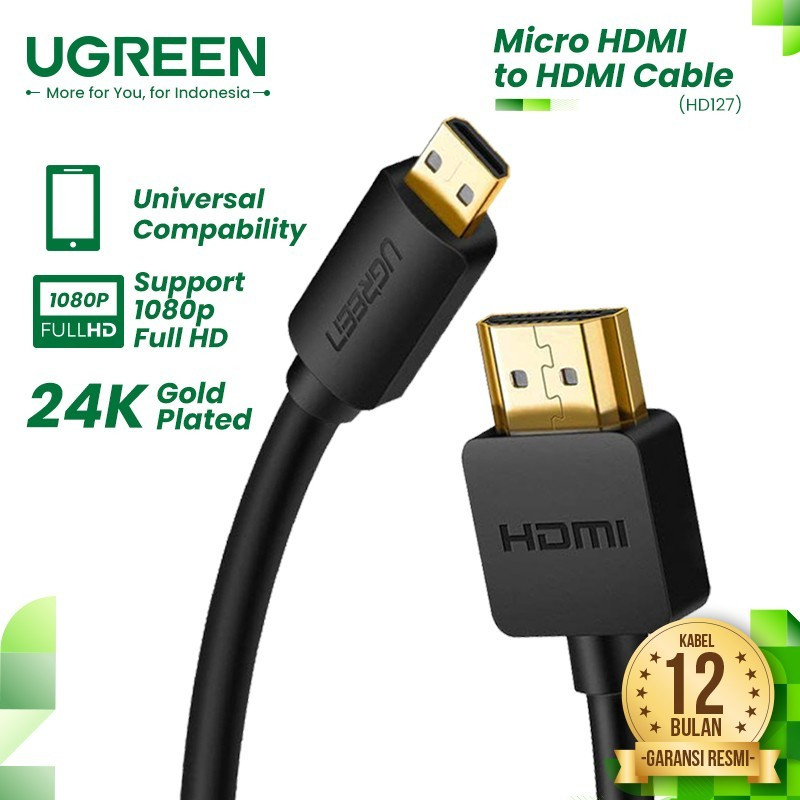 UGREEN 30103 Micro HDMI to HDMI Cable 2M (Black)