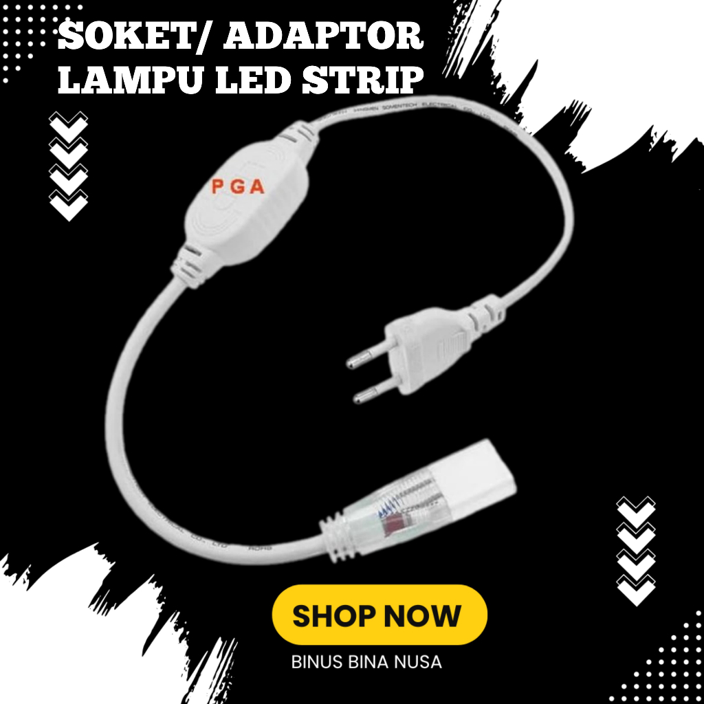 SOKET / ADAPTOR LAMPU LED STRIP SELANG 5050 SMD AC 220V