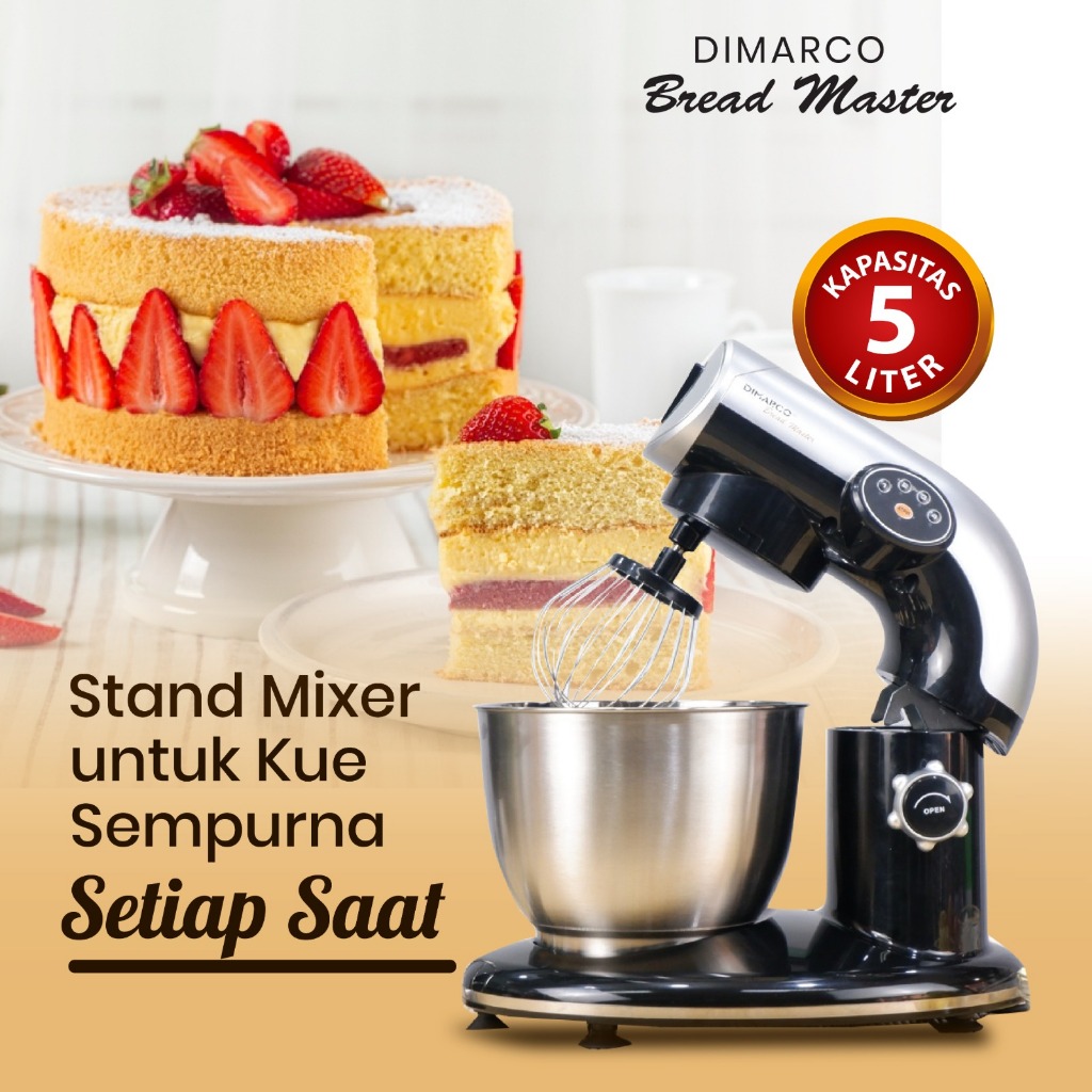 DIMARCO BREAD MASTER Standing Mixer 4 Level Kecepatan Pengaduk Adonan ,Cake,Butter, Wipping Cream da