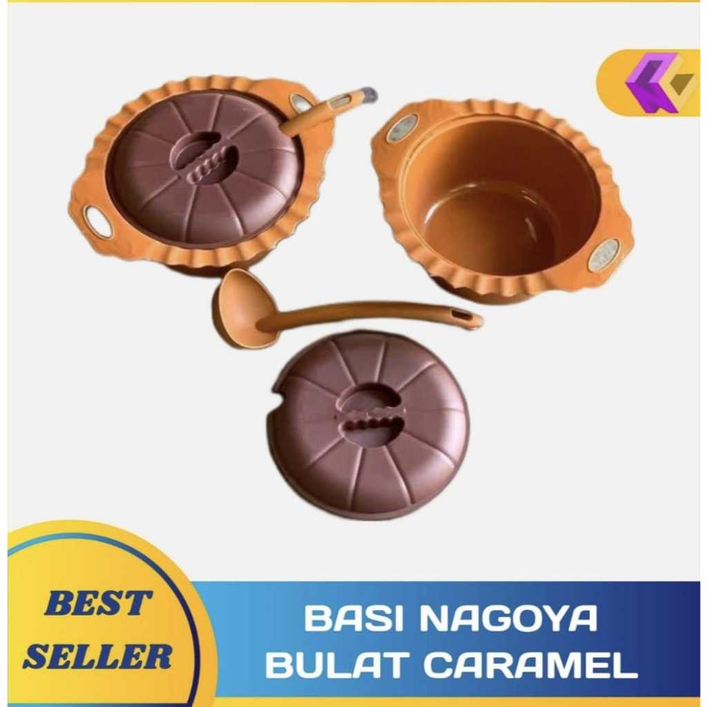 Wadah set prasmanan basi nagoya Bulat caramel