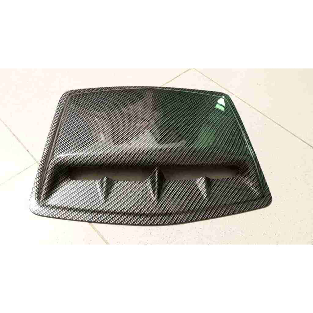 (AK) Air Flow Air Scoop kap mesin Universal Sporty Putih Hitam Silver Di Atas Kap Mobil