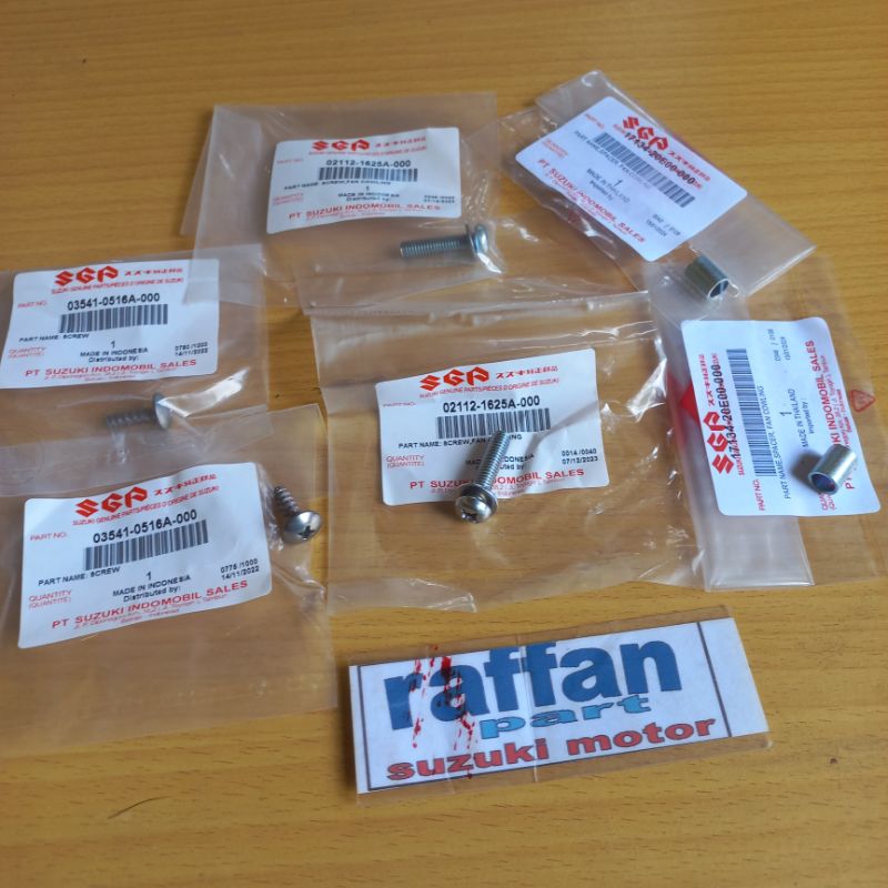 baut tutup kipas mesin 1 set  dan spacer bos suzuki spin 125 skydrive hayate skywave
