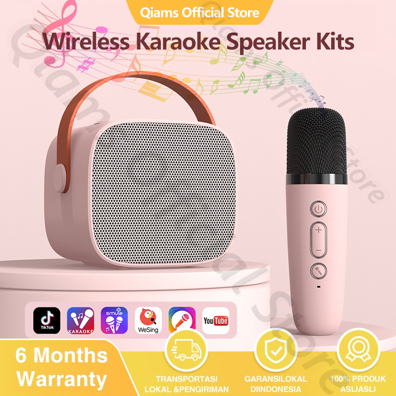 	 【COD】Speaker Bluetooth Karaoke 2 Mic Set Salon Bluetooth bt Speaker karoke With Microphone 3D Stereo Amplifier Party Wireless Mini Speaker	