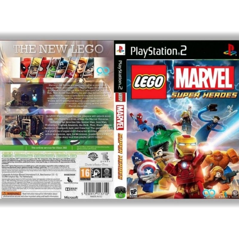 KASET PS2 ORIGINAL BOX GAME LEGO MARVEL TERLARIS GAME ANAK ANAK LEGO BARU - KASET GAME PLAYSTATION 2