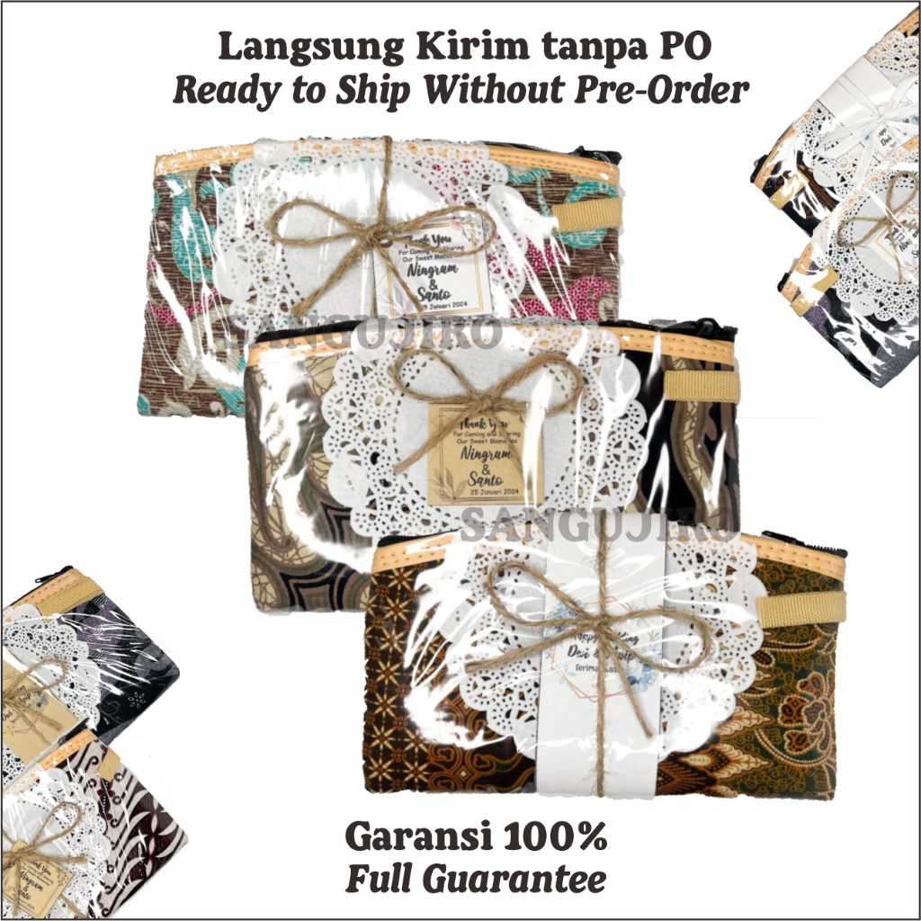 Isi 50 Pouch batik ukuran 16 x 10 cm dompet batik souvenir pernikahan dompet batik khas jogja harga 