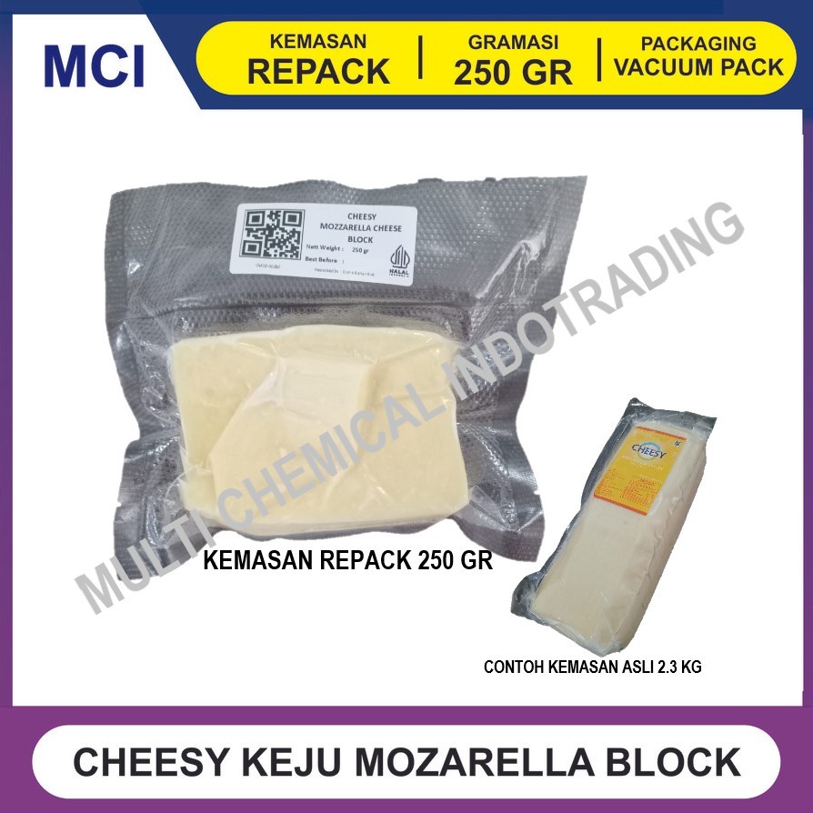 

CHEESY KEJU MOZARELLA REPACK 250 GR / MOZZARELLA / MOZARELA CHEESE