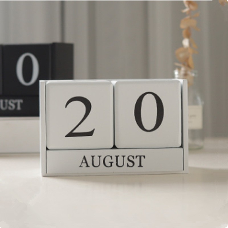 

PF- Wooden Table Calender /Kalender Portabel Vintage Kayu Meja