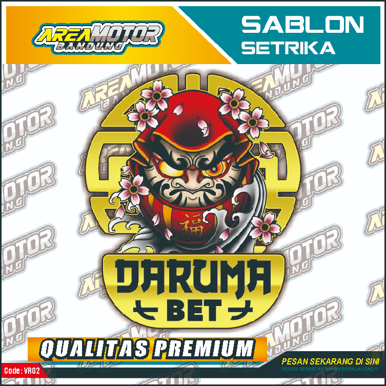 

Print sablon DTF/cetak sablon DTF/sablon setrika siap press 1 sisi Tema DARUMA v1 Uk A4 / A3