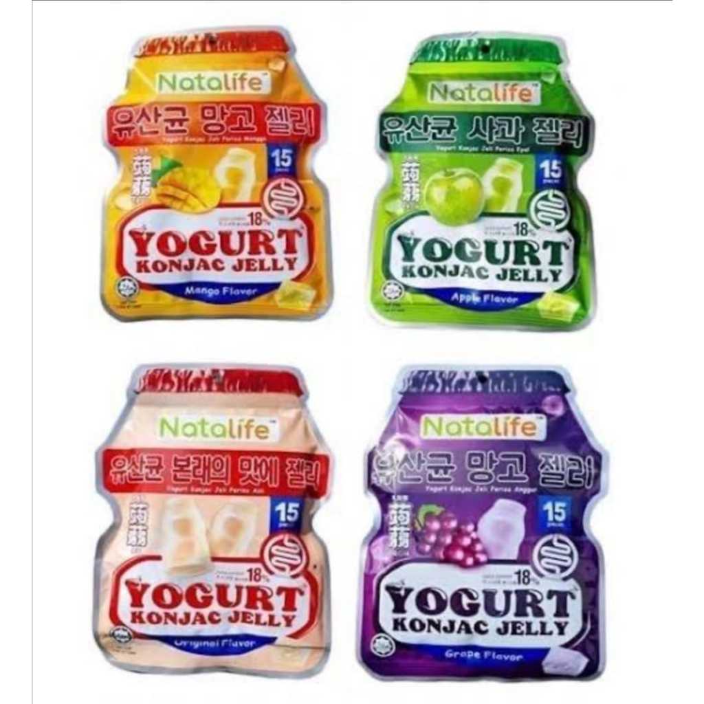 

NATALIFE YOGURT KONJAC JELLY ORIGINAL / APPLE / MANGO MANGGA / GRAPE 300g (20g x 15pcs)