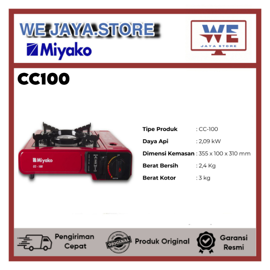 KOMPOR PORTABLE MIYAKO CC100 KOMPOR GAS PORTABLE