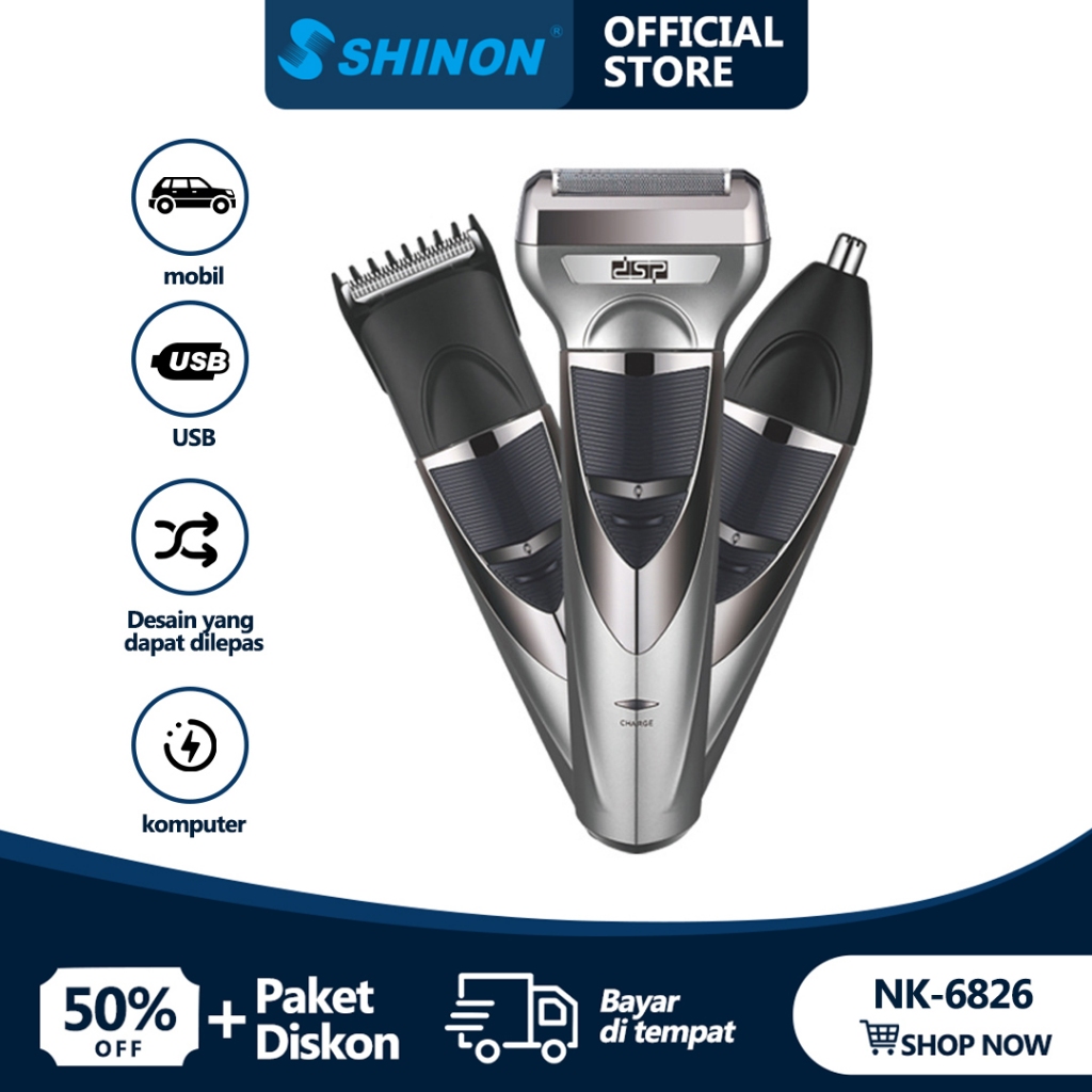 NIKAI 6826 Alat Cukur Rambut / Alat Cukur Rambut Elektrik Original / Pembersih Bulu Hidung / Alat Me
