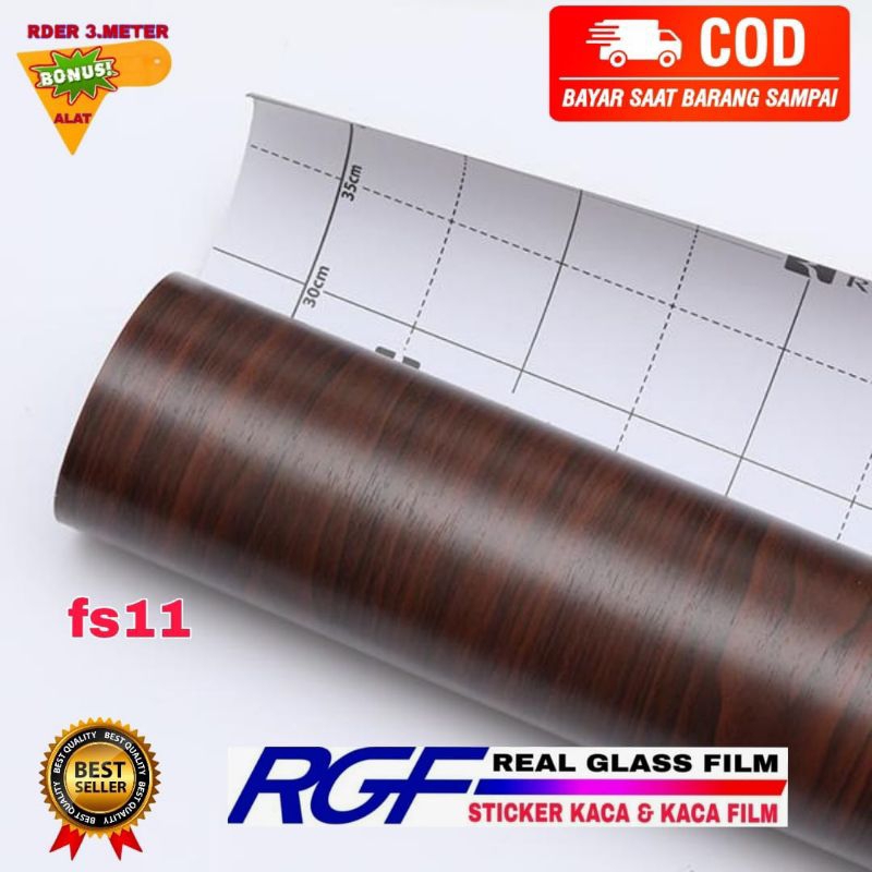 WALLPAPER STIKER SERAT KAYU PELAPIS TRIPLEK ALMARI DINDING DAPUR BAGUS