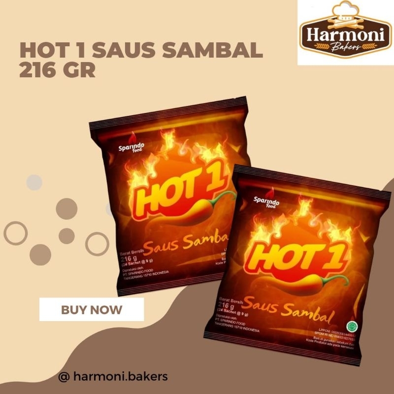 

HOT 1 Saus Sambal 1 pack (isi 24 sachet@9g)