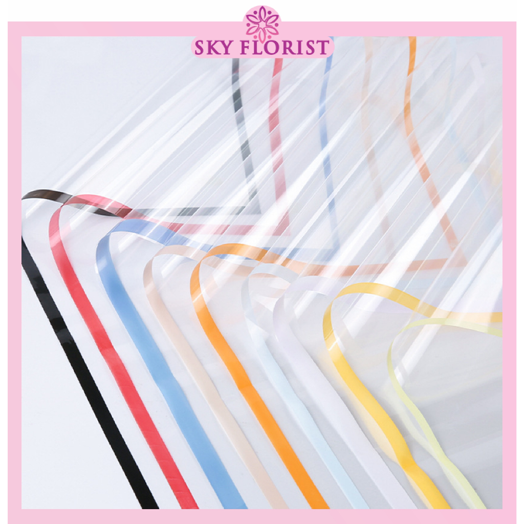 

Flower Wrapping Transparant Line Color Kertas Buket Bunga Cellophane Ecer KB6007