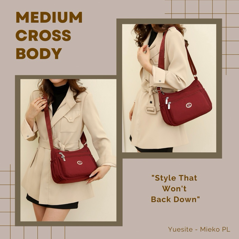Yuesite Mieko Medium Cross Body Original Selempang sedang