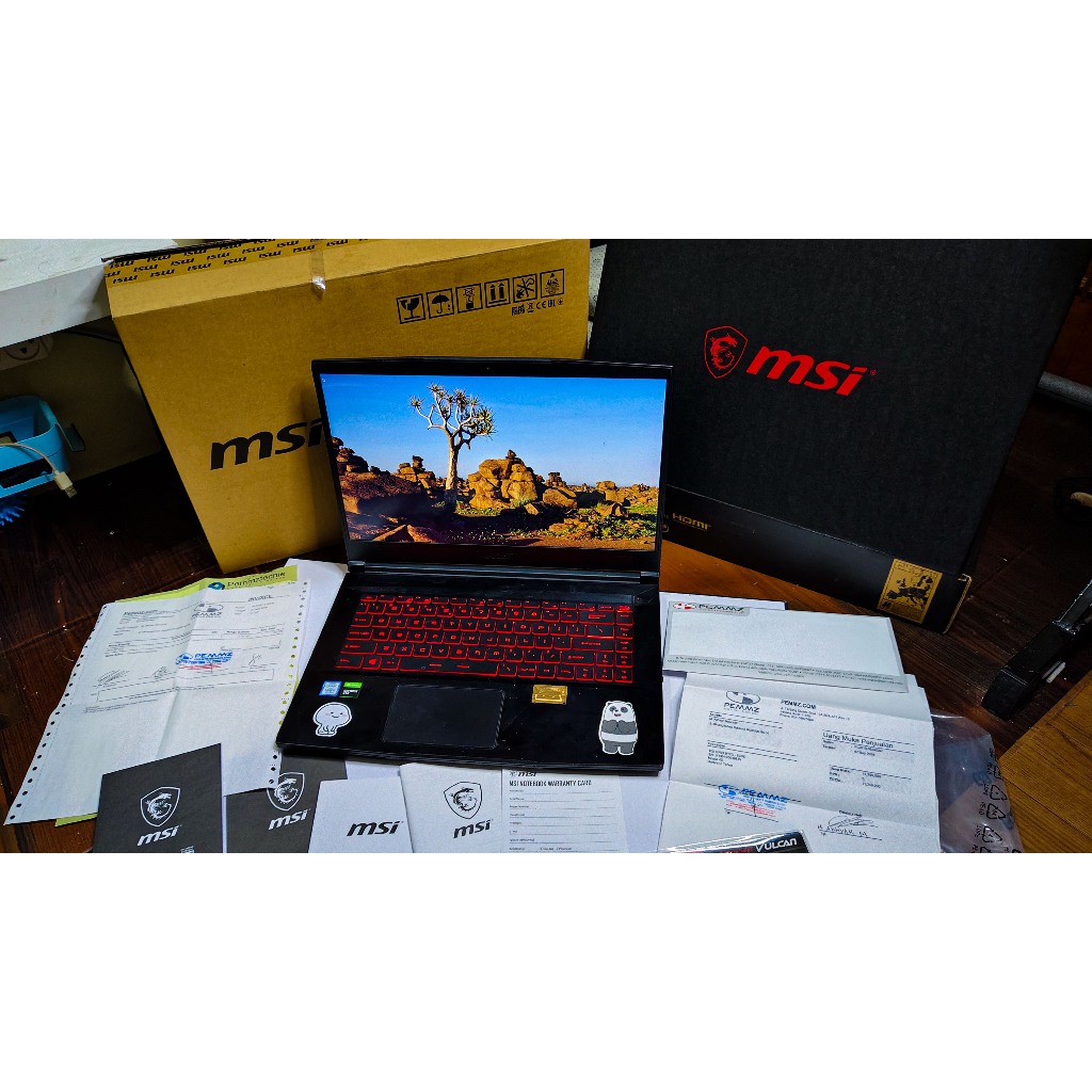 MSI GF63 9RCX Thin 15 i5-9300H 16GB Ram 256+512GB SSD GTX1050Ti 4GB FHD Laptop Gaming