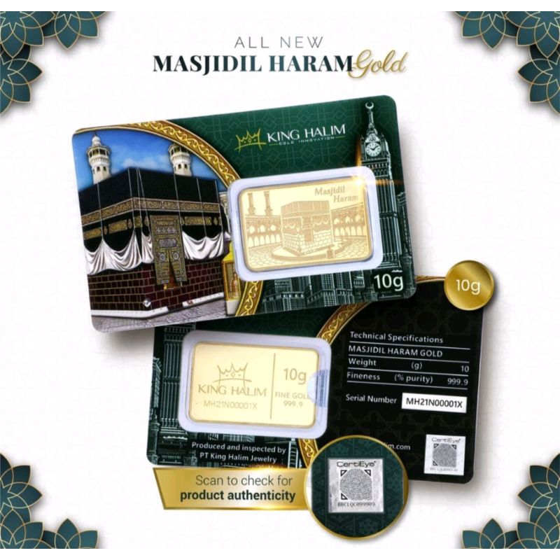 LOGAM MULIA EMAS KING HALIM 10 GRAM - MASJIDIL HARAM