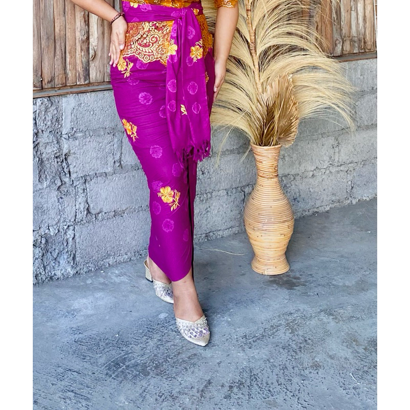 kamben endek katun jumputan tretes set selendang