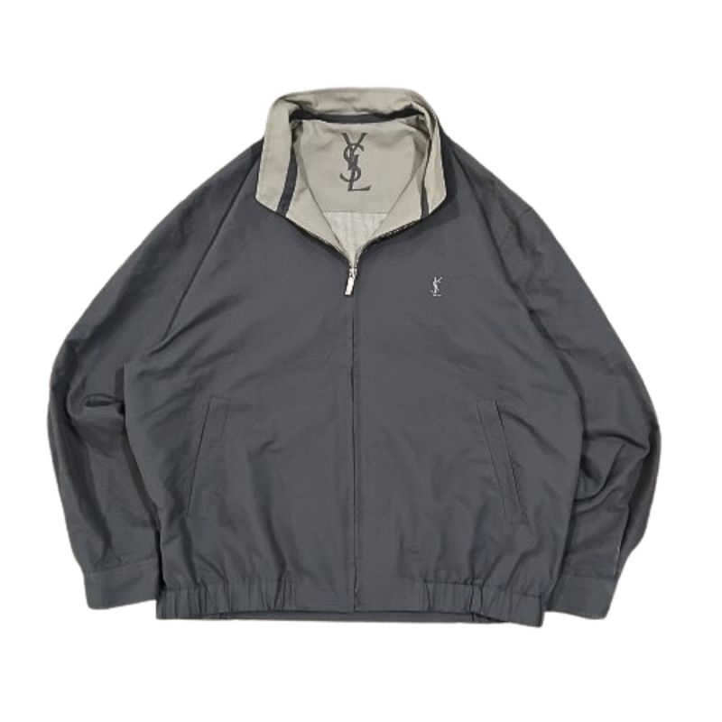 Vintage Work Jacket / Jaket Yves Saint Laurent YSL Dark Grey Men Women Authentic Preloved Second