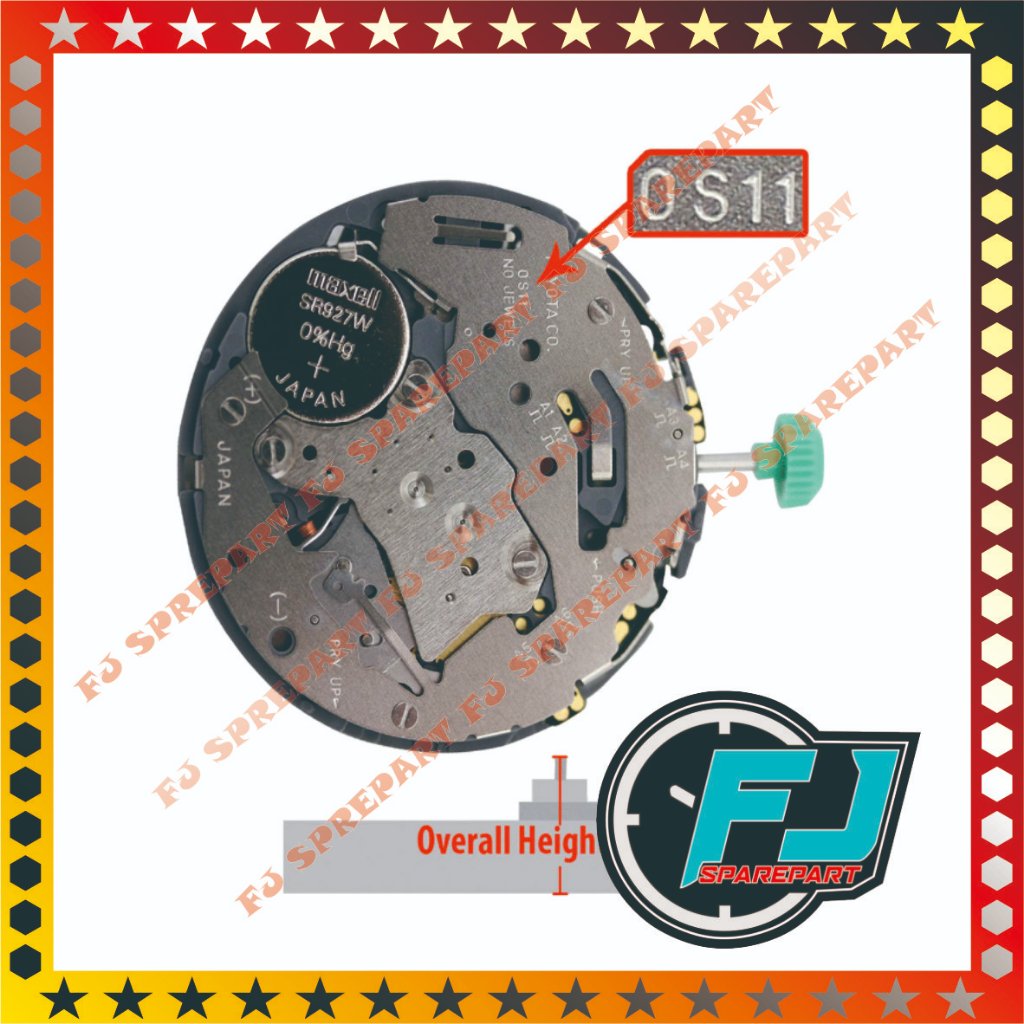 Mesin Jam Tangan Miyota OS11 OS 11 Chrono 6 12 Original