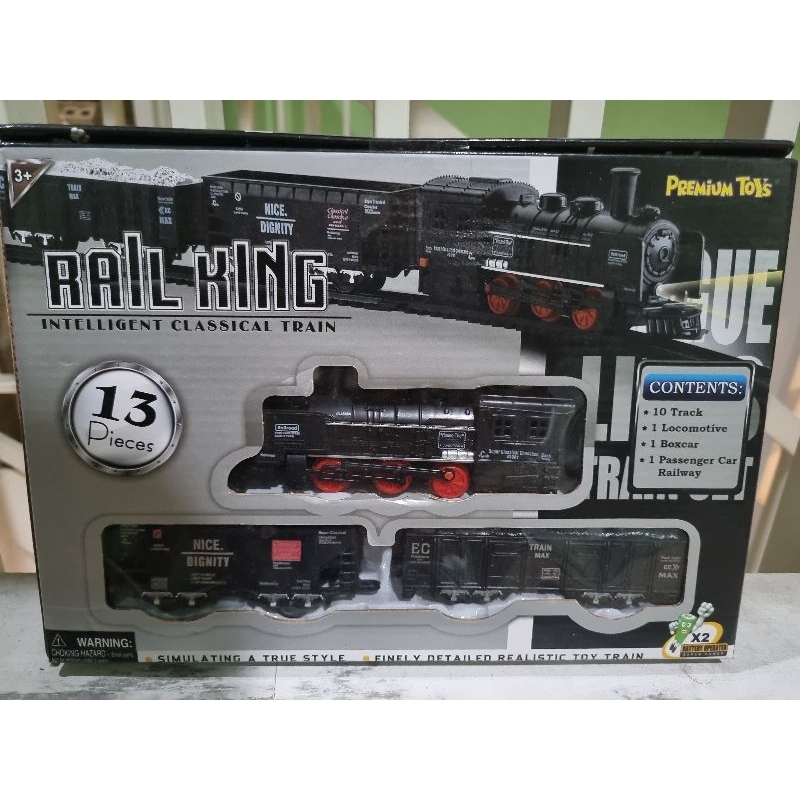 Rail King 13 pcs - Mainan edukasi anak kereta api track set mainan kereta api uap
